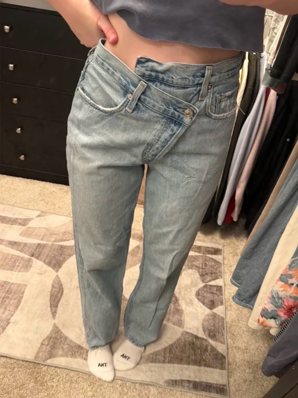 Agolde Asymmetrical Waist Straight Leg Jeans